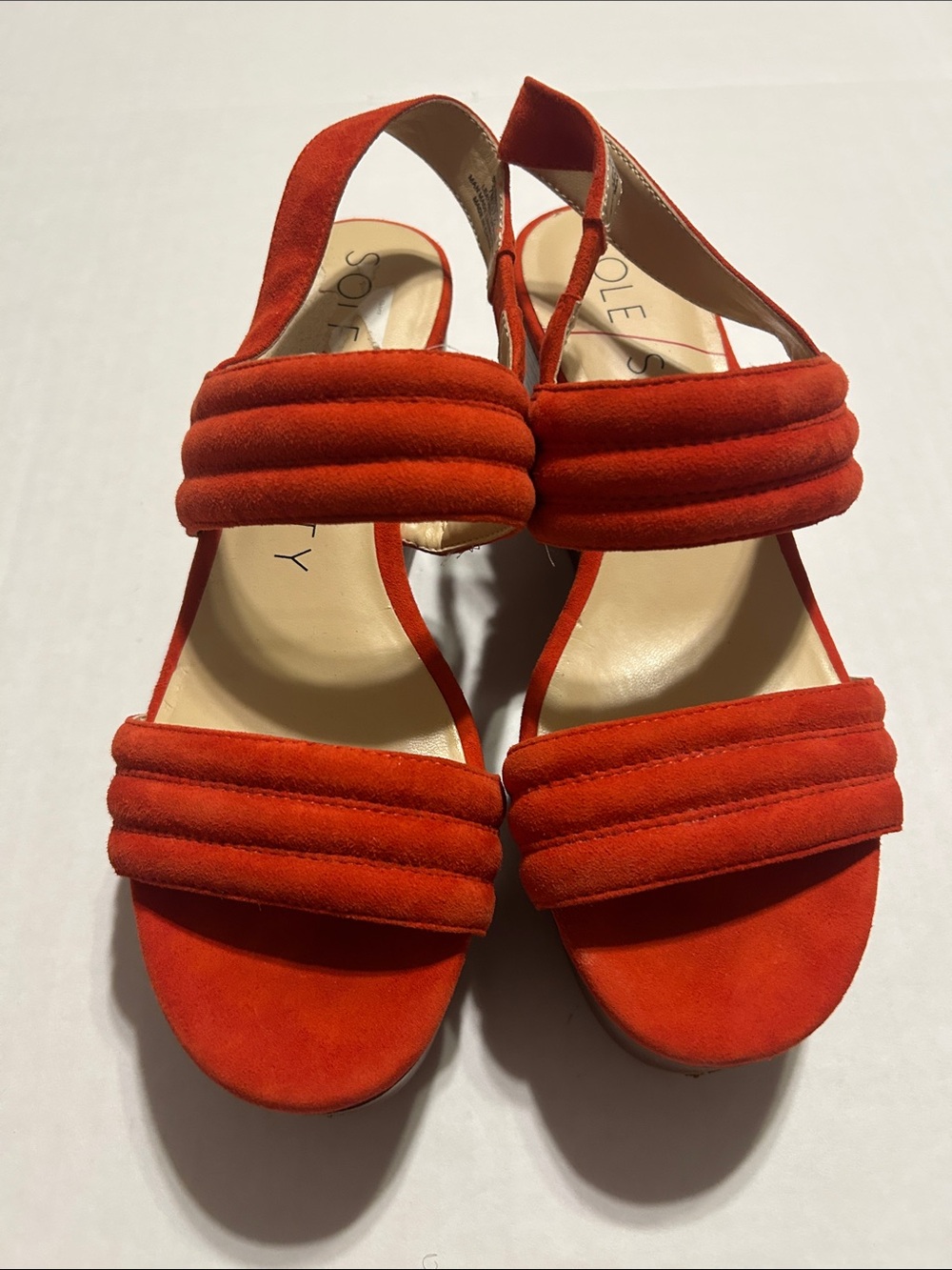 Sole Society Red Suede Platform Sandals